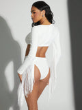 Haute Neon Fringe O-Ring Cut Out Bodysuit