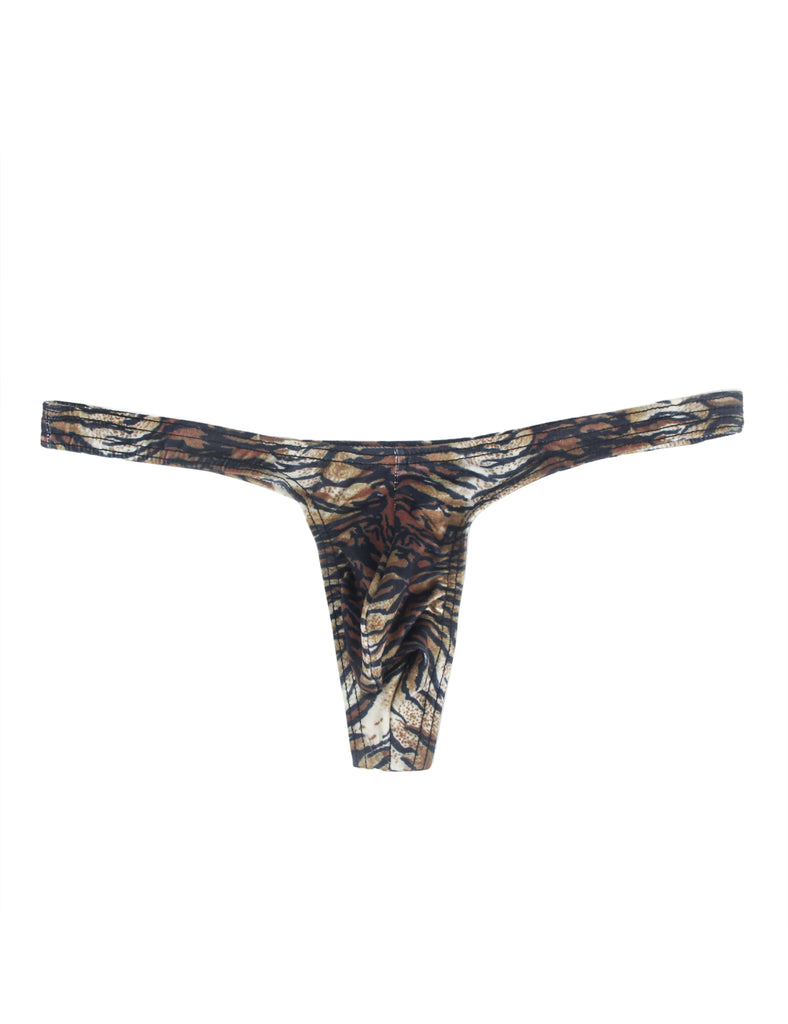 Green & Black & Leopard  & White & Tiger Snakeskin Pattern Sexy Men's Thong