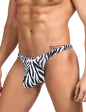 Green & Black & Leopard  & White & Tiger Snakeskin Pattern Sexy Men's Thong