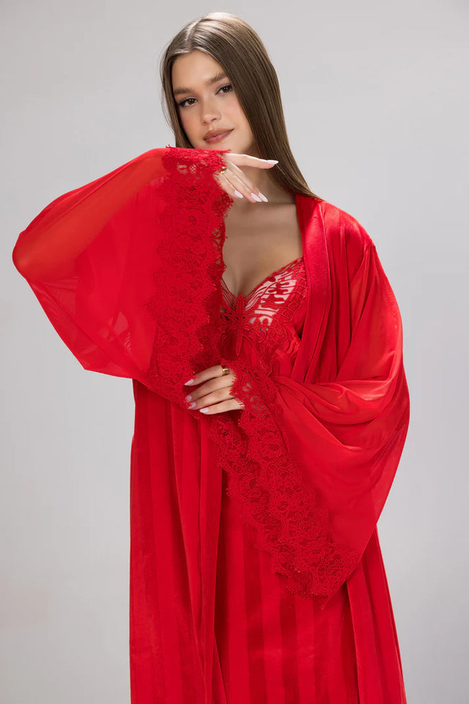 WIDE STRIPES ROBE SET