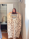 Women's abaya, fabric: imported Fresca patterned