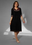 Summer elegant embroidered cotton nightgown for women