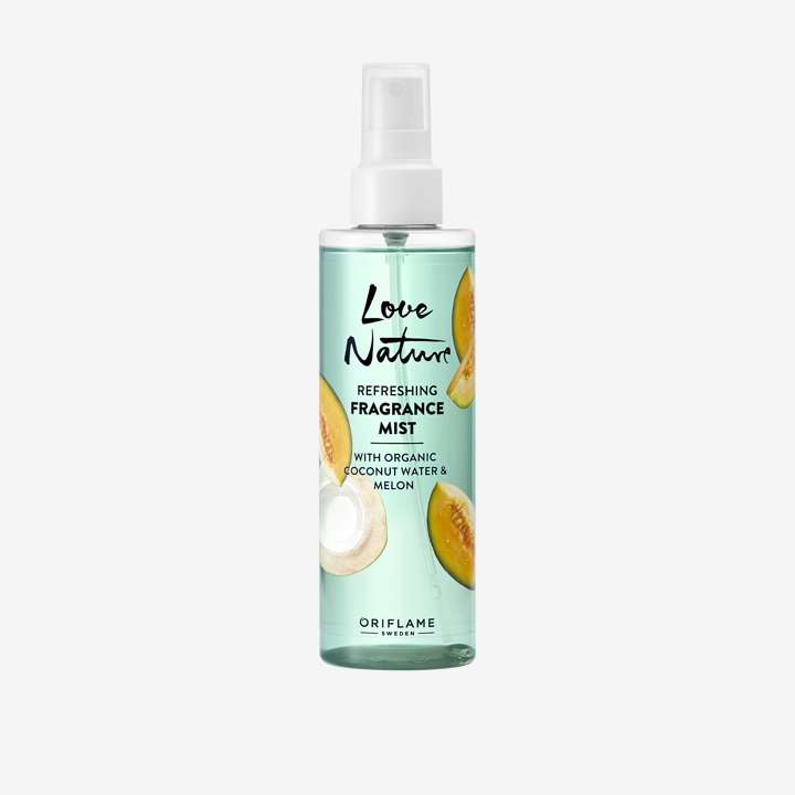 Love Nature mist spray with coconut water and organic cantaloupe extracts