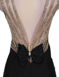 Red Backless Formal Evening Dress With Golden Strap