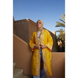 Yellow embroidered kaftan