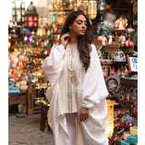 Off white high low kaftan blouse