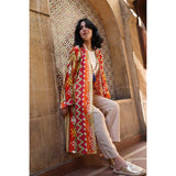 Yellow & orange printed kaftan cardigan