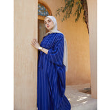 Blue striped satin kaftan