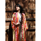 Yellow & orange printed kaftan cardigan