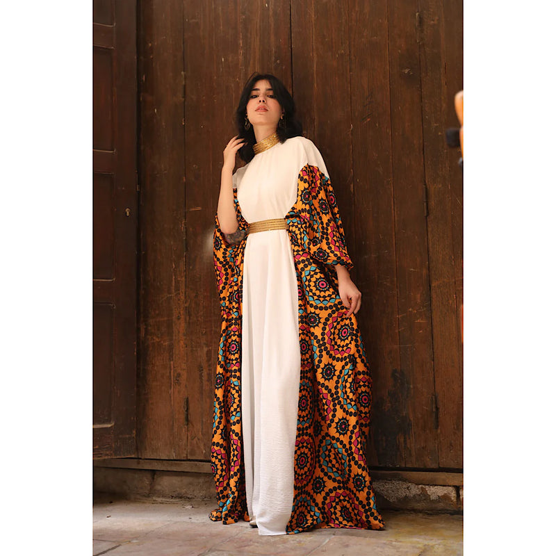 Islamic printed kaftan dress