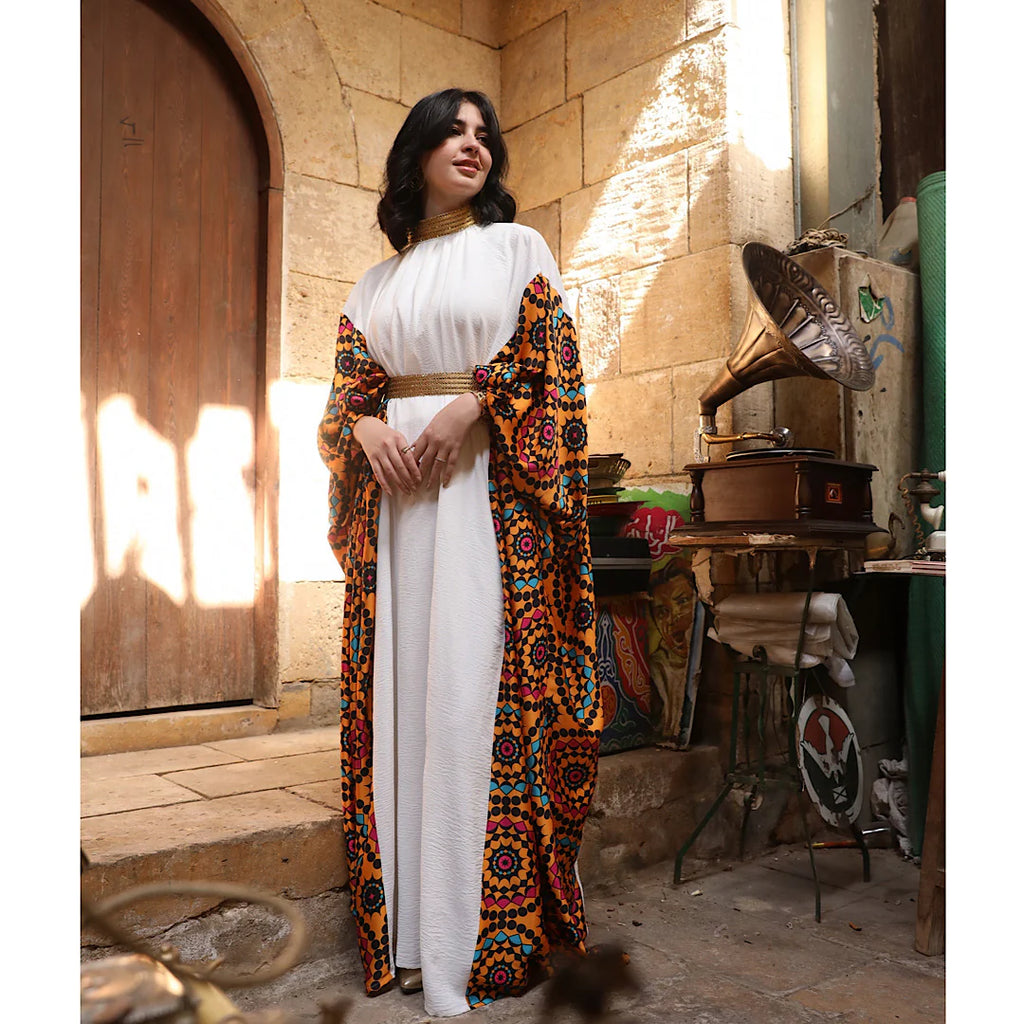 Islamic printed kaftan dress