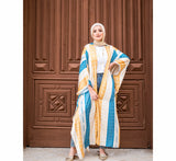 Satin printed kaftan abaya