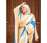 Satin printed kaftan abaya