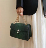 Snake pattern luxury square chain bag