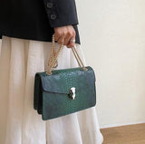 Snake pattern luxury square chain bag