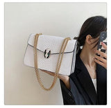 Snake pattern luxury square chain bag