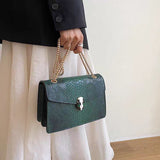 Snake pattern luxury square chain bag