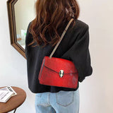 Snake pattern luxury square chain bag