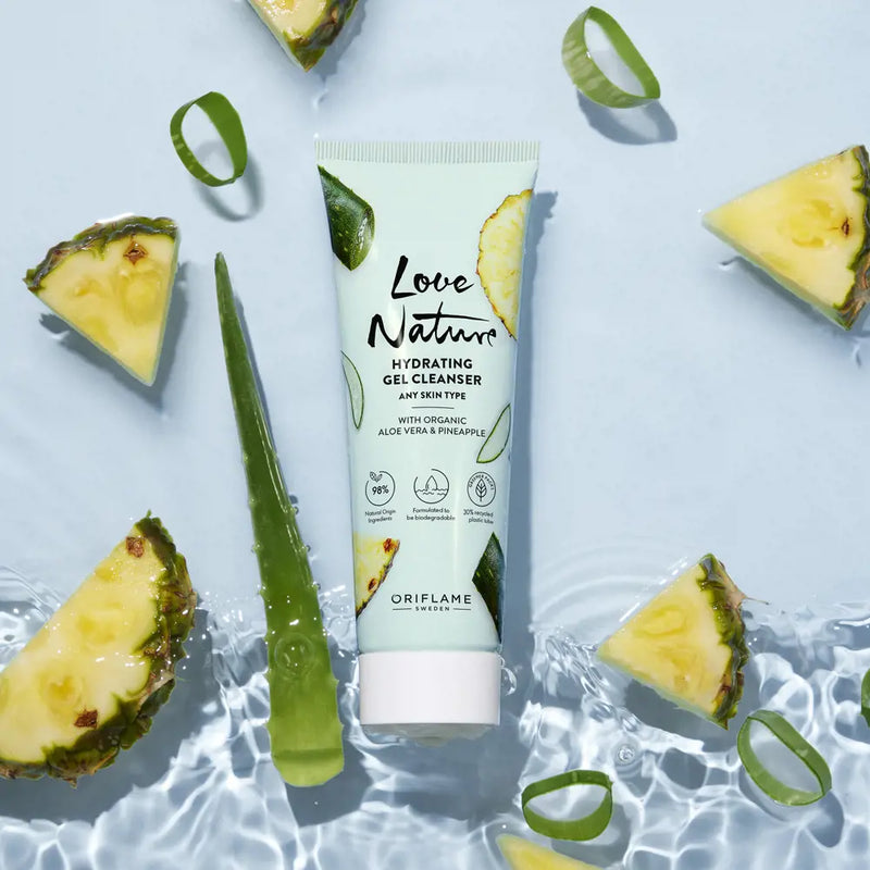 Love Nature Moisturizing Cleansing Gel with Aloe Vera and Pineapple