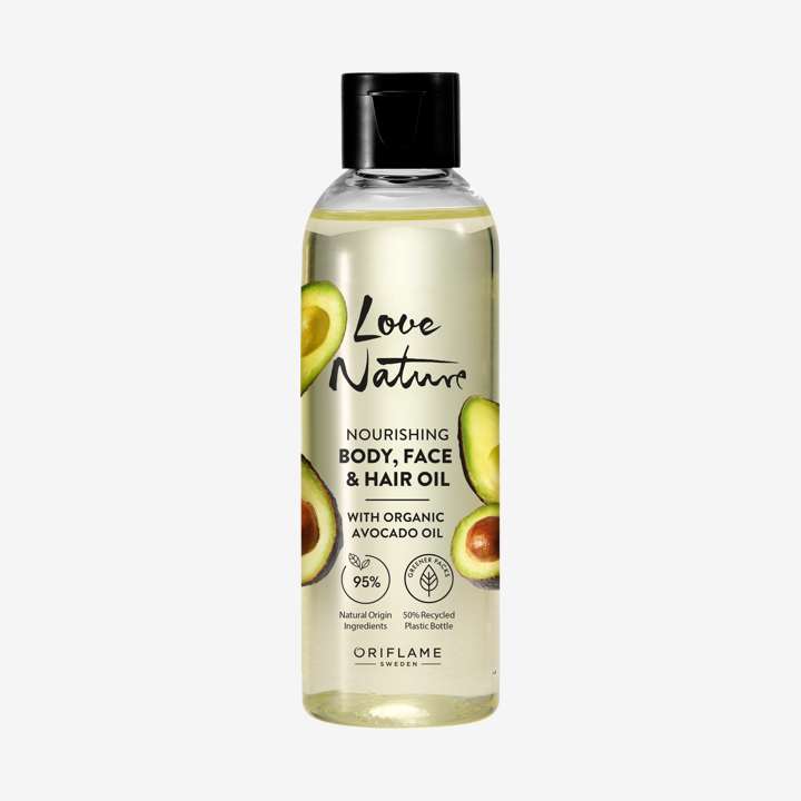 Nourishing oil for the face, body and hair with organic avocado oil