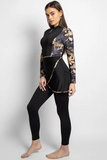 4PACK FULL BODY BURKINI ONE PIECE SWIMSUIT WITH BEACH SKIRT AND PANTS AND SWIM CAP