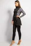 4PACK FULL BODY BURKINI ONE PIECE SWIMSUIT WITH BEACH SKIRT AND PANTS AND SWIM CAP