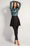 4PACK FULL BODY BURKINI ONE PIECE SWIMSUIT WITH BEACH SKIRT AND PANTS AND SWIM CAP