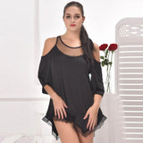 Black Hollow Shoulder Lace Dress