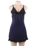 Plus Size Dark Blue & Black & Red Sexy Fashion Cotton High Quality Women Pajama Sets