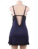 Plus Size Dark Blue & Black & Red Sexy Fashion Cotton High Quality Women Pajama Sets