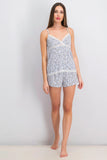 Marilyn Monroe Women's Floral Top And Short Sleepwear Egypt Set, Blue Toss