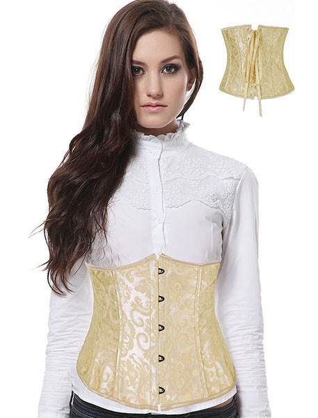 White Strapless Lace Corset Top