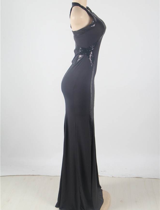 Sequined Long Cutout Prom Dresses