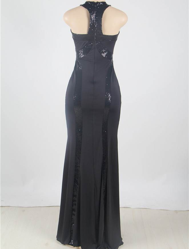 Sequined Long Cutout Prom Dresses