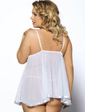 Rosy Sexy Sheer Lace Open Back Babydoll Dress