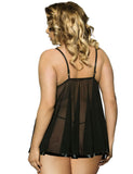 Rosy Sexy Sheer Lace Open Back Babydoll Dress
