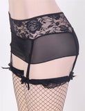 Sexy Lace Mesh Garters Suspenders Fit for Stockings with G-String