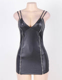 Black Sexy Leather Dress
