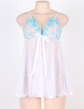 Rosy Sexy Sheer Lace Open Back Babydoll Dress