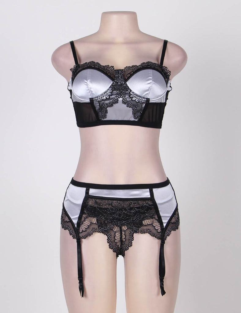 Sexy Delicate Mesh Microfiber Underwire Bra Set