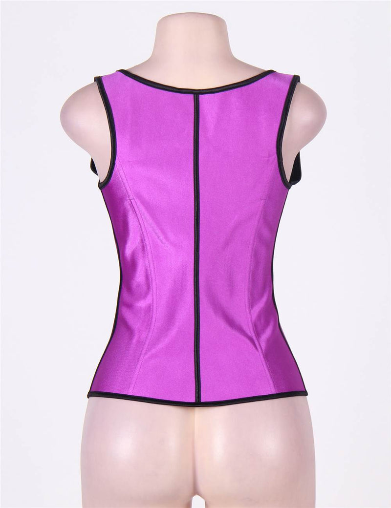 4 Steel Bones Latex Corset Girdle Vest Waist Cincher Body Shaper