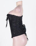 Online Sexy Silvery Floral Corset Top WITH FARAWLAYA