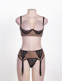 Plus Size Fibi Set With Open Bra With Underwire
