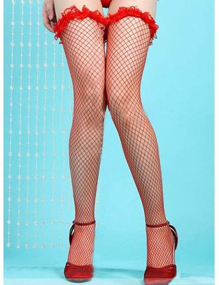 Fishnet Lace Up Stockings