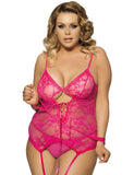 New Plus Size Lace Teddy With A Front Keyhole