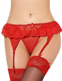 Black Transparent Lace Garter Panties