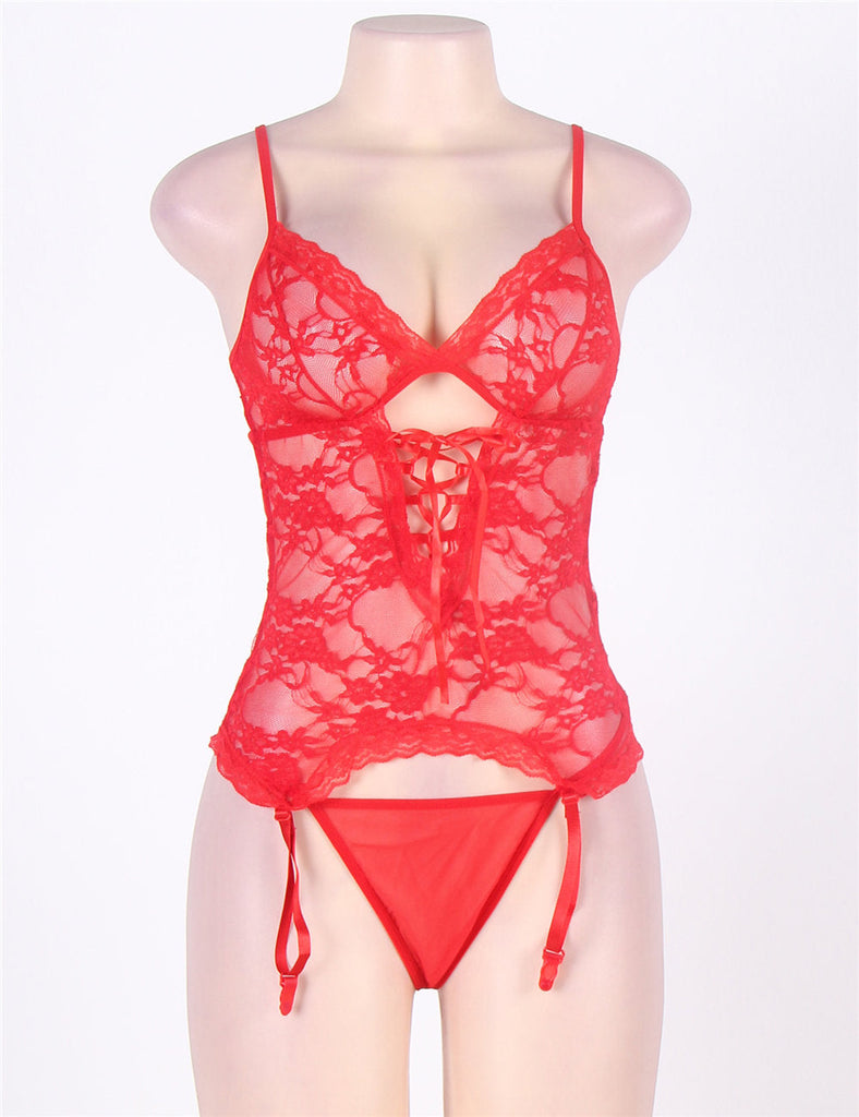 New Plus Size Lace Teddy With A Front Keyhole
