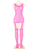 Factory price Leopard patterned garter fishnet bodystocking