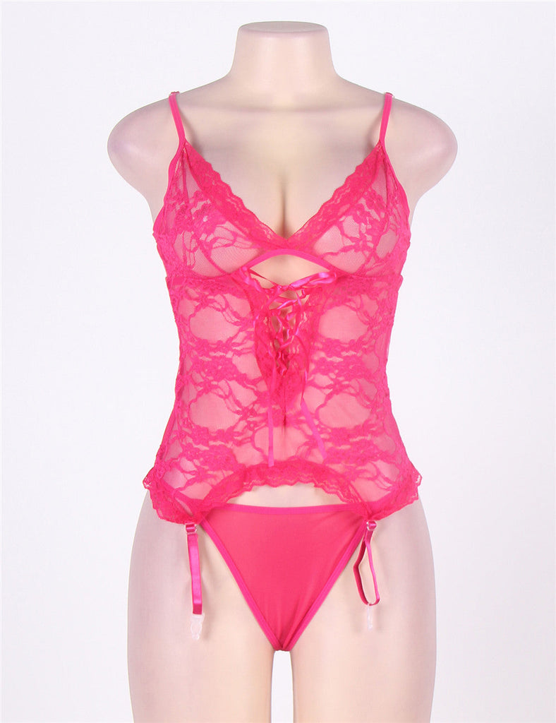 New Plus Size Lace Teddy With A Front Keyhole