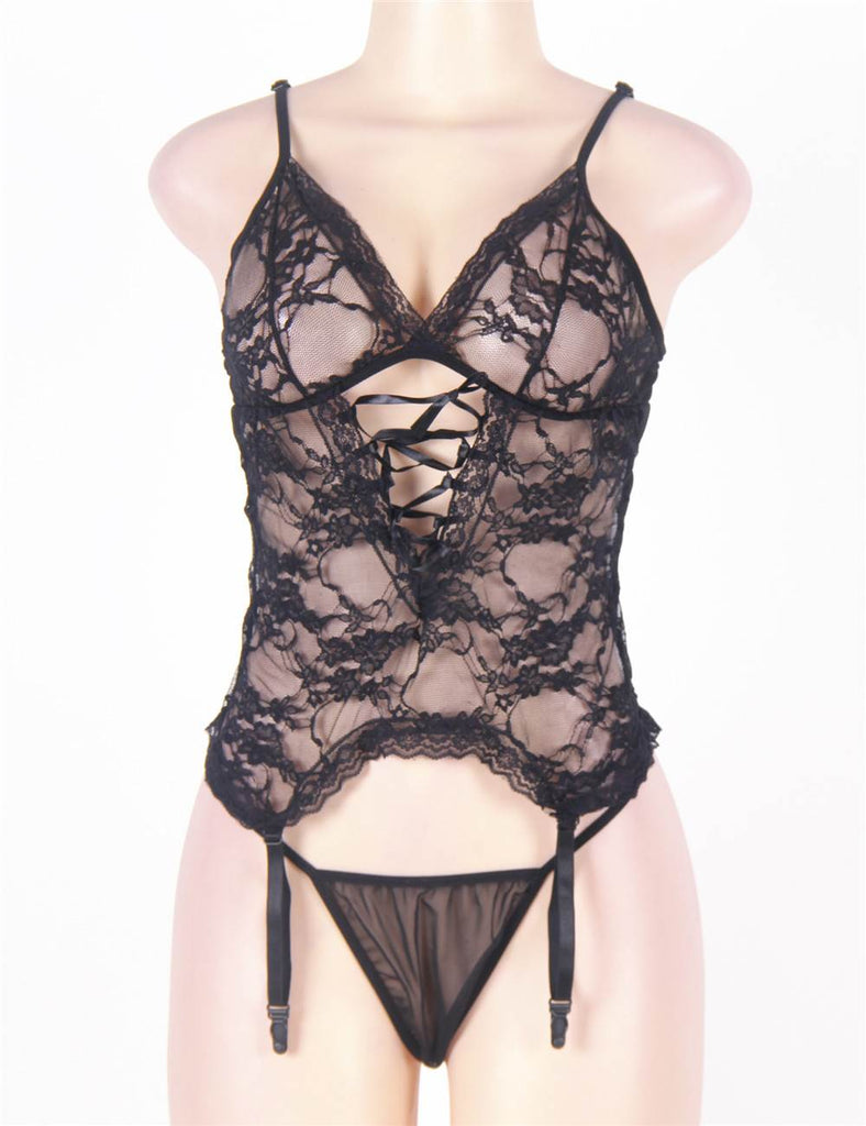 New Plus Size Lace Teddy With A Front Keyhole